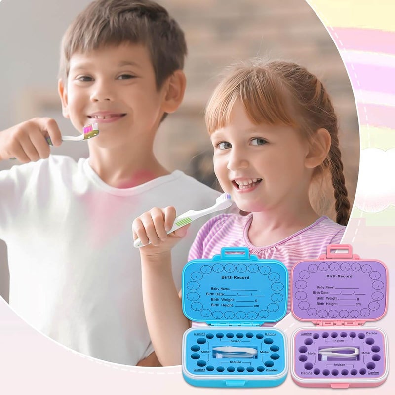 Caffox 2 Pack Tooth Holders for Kids Keepsake, Tooth Fairy Box, First Tooth Keepsake Box, Tooth Collection Container Boxes for Lost Teeth for Kids, Baby Teeth Saver Storage Case (Rainbow and Dinosaur) - Image 3
